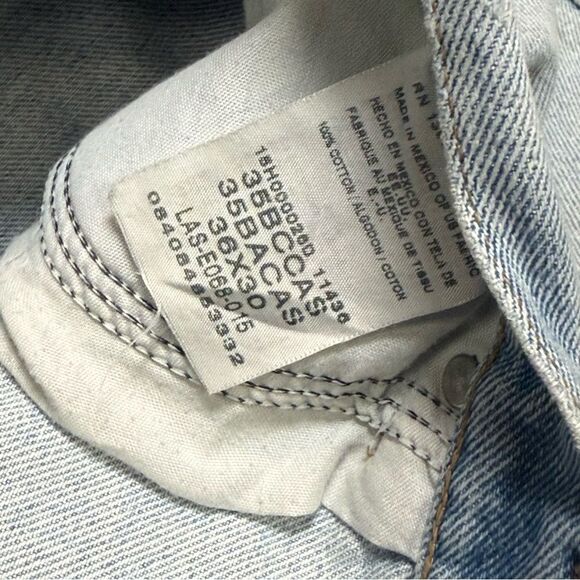 Y2K BCC Blues Distressed Light Wash Jeans - Men’s 36x30 - Camo-Lined Rips - Picture 6 of 13